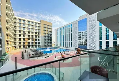 شقة استوديو | لايا هايتس | شرفة | إطلالة على المجتمع والمسبح