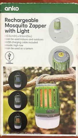 Used Anko Rechargeable Mosquito Zapper Lantern with USB Light
