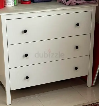 White Three-Drawer Chest of Drawers