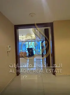A distinctive apartment in a prestigious location in Al Majaz 3, boasting a direct sea view, spaciou
