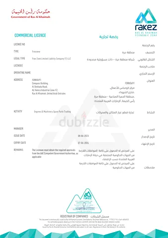 License for Sale with Bank Account VAT and CT