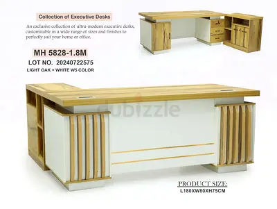 My light oak  white executive office desk (L180 x W80 x H75 cm)