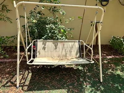 2-Seater Outdoor Garden Swing Bench with Metal Frame