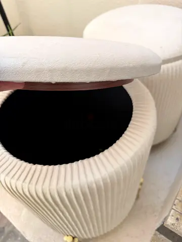 Stylish White Storage Ottoman