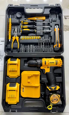 Electric Tool Set with Drill and Accessories