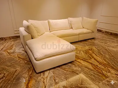 Marina home cloud feather 🪶 filled modular sofa with ottoman