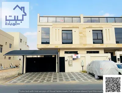 Townhouse for rent in Al Zahiyah area (Ajman), two floors + roof + five master bedrooms, split air conditioning, near Sheikh Mohammed Bin Zayed Road