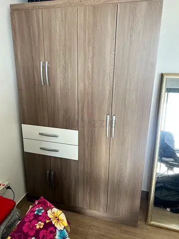 Light wood wardrobe with drawers - good condition