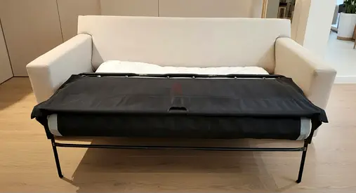 Cratebarrel beige Two seater sofa bed with mattress