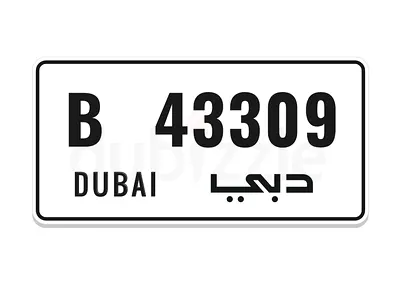 Dubai Plate B 43309 — Private 5-Digit Plate