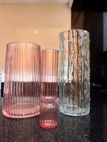 Set of 3 Glass Vases