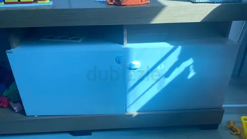 White Storage Cabinet with Sliding Doors