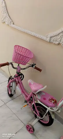 Pink Kids Bicycle with Basket