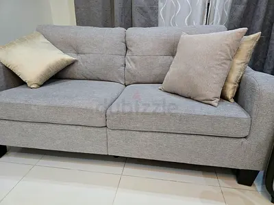 Comfortable Gray Sofa with Cushions