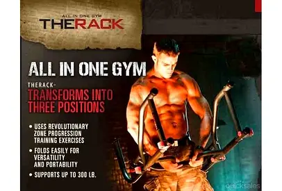 Preowned THE RACK Workout Station Adjustable foldable Gym Dip Station Machine Cross-fit MMA UFC