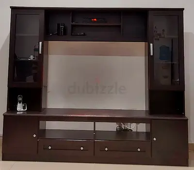 Dark Wood TV Entertainment Center with 40Nikai led T.V + other home furnitures,  2 empty gas c
