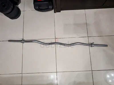 Professional curved Barbell Bar With Spin Lock 47inch