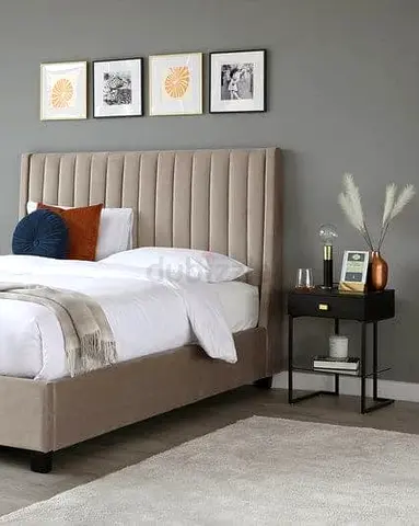 Primium Queen size Headboard Designe fully customisable bed with soft Valvet Fabric