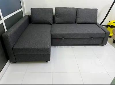 My dark grey L-shaped sofa with chaise - good condition