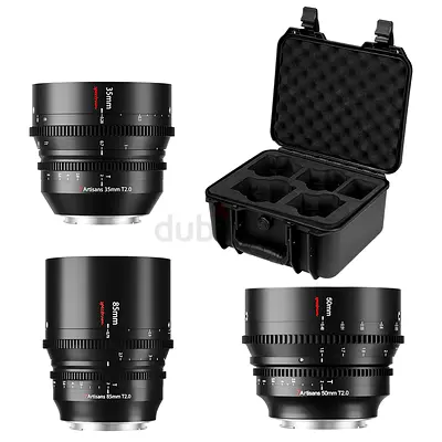 7artisans 35mm 50mm 85mm T2.0 KIT Cinema Lenses With Hard case L-mount