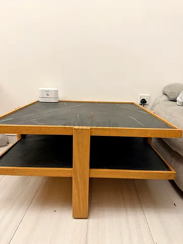 CrateBarrel Original Two-tier solid wood coffee / TV table - good condition