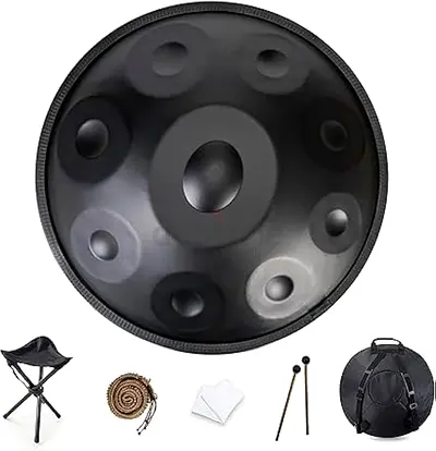 MegArya Professional 22-Inch D Minor 9-Note Steel Tongue Drum – Tuned to 432 Hz – Complete Set – Sle