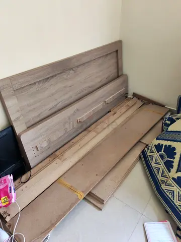 Queen size mattress and wooden cot
