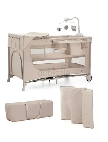 Baby Crib Beige KINDERKRAFT travel cot / playpen with accessories