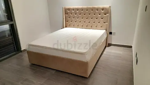 New Elegant King Size Bed with Upholstered Headboard - Hydraulic Storage Available on Demand