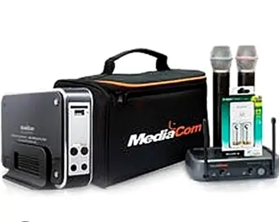Mediacom Karaoke system - Portable 2-Channel Wireless Microphones + Receiver and Carry Case