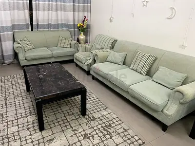 Mint green sofa set (3-seater + armchair)