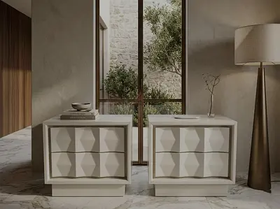 west elm Carved Pattern nightstands