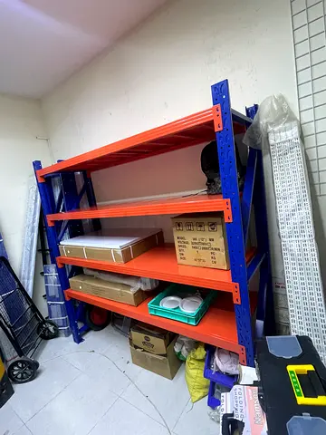 Used Heavy-Duty Warehouse Pallet Racking - 4-Tier Metal Shelves