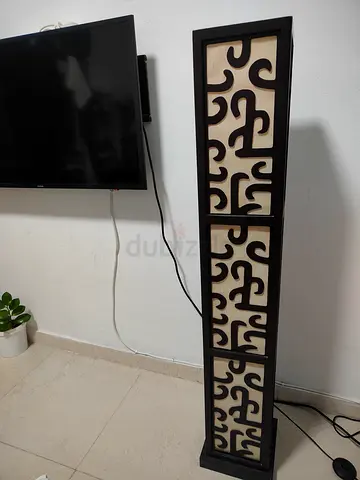 Tall Wooden Panel Floor Lamp - Decorative Standing Lamp