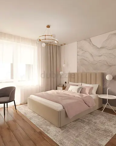 Beige upholstered bed Queen size king size