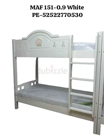 Elegant White Bunk Bed for Kids - Storage Ready