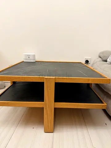 CrateBarrel Original Two-tier solid wood coffee / TV table