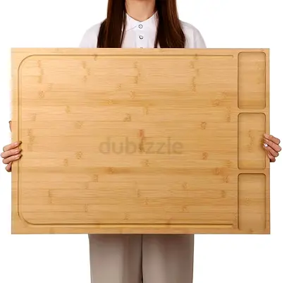 RARE ITEM : Extra Large Bamboo Chopping Board 30 x 21 Inches with Stove Top Cover