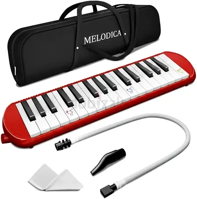 MegArya Portable 32-Key Melodica Air Piano Keyboard – Elegant Red