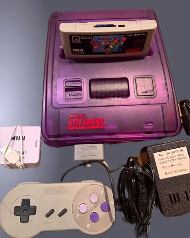 Nintendo Super famicom purple with 350 games card+hd adapter