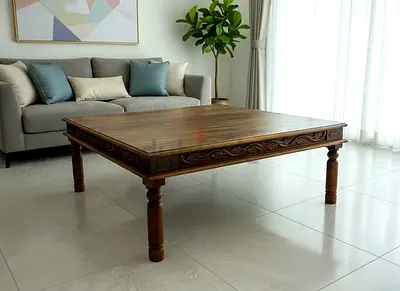 solid wood coffee table 120x120 height 46 cm fixed price