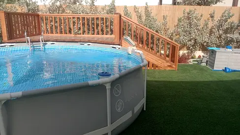 Due to moving out  Selling this amazing swimming pool with all the accessories setup  Used for few t