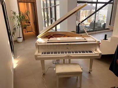 Brand New White Steiner Grand Piano with Bench Premium Condition