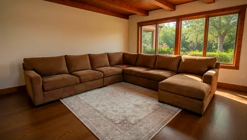 Crate Barral axis feather filled U shape sofa