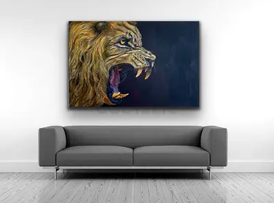 Original Acrylic Lion Painting – Statement Piece