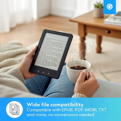 Silvergear® Ebook Reader with Backlight | 6 Inch E-Ink Touch Screen | 4GB Memory for 3000+ E-Books |