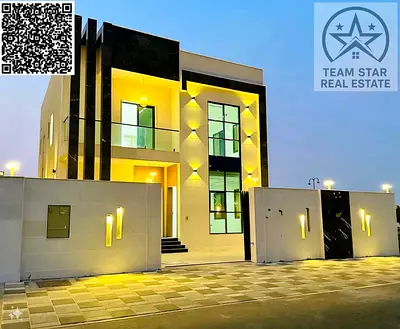 High-end finished villa, first occupancy, spacious rooms, near a mosque