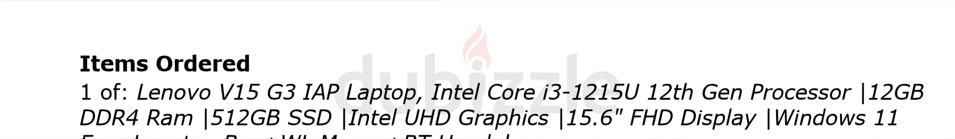 Lenovo V15 - i3 12th Gen, 12GB RAM, 512GB SSD, 15.6 FHD, Windows 11