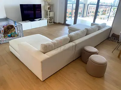 Cratebarrel 2 chaise lounge U Shape sofa