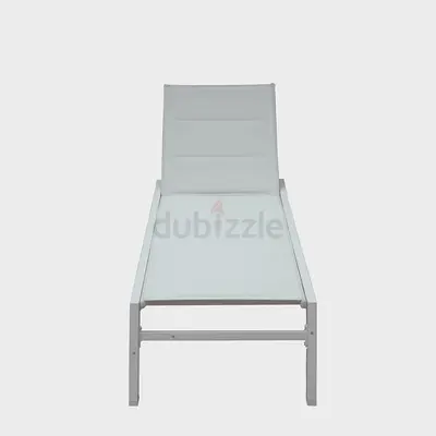 Luxury Aluminum Frame Sunbed with Polyester  Sponge – Durable Outdoor Lounger in White